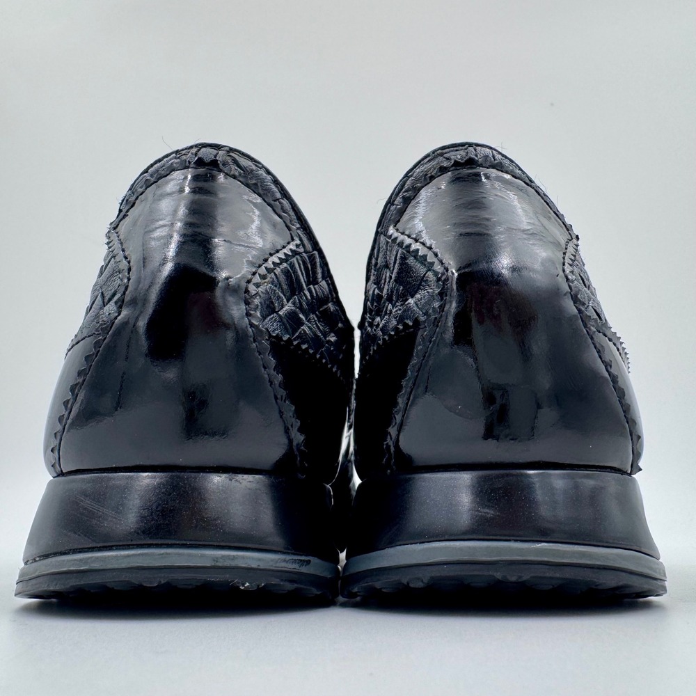 VTG Cole Haan Handwoven Leather Patent Sneakers Y2K Black Womens 6.5B D23433 - Picture 6 of 9